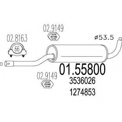 MTS 0155800 Середній глушник вихлопних газів