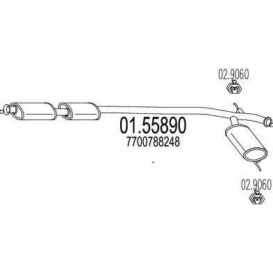 MTS 0155890 Середній глушник вихлопних газів