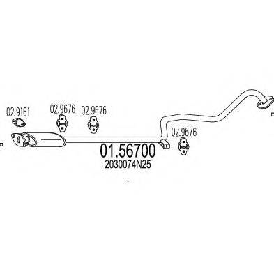MTS 0156700 Середній глушник вихлопних газів
