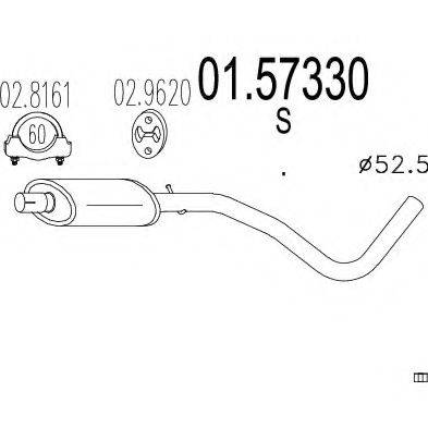 MTS 0157330 Середній глушник вихлопних газів