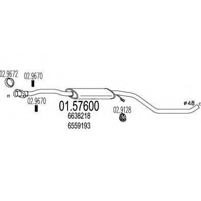 MTS 0157600 Середній глушник вихлопних газів