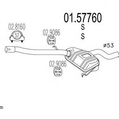 MTS 0157760 Середній глушник вихлопних газів