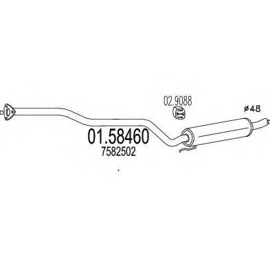 MTS 0158460 Середній глушник вихлопних газів