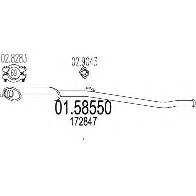MTS 0158550 Середній глушник вихлопних газів
