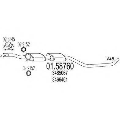 MTS 0158760 Середній глушник вихлопних газів