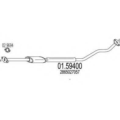 MTS 0159400 Середній глушник вихлопних газів