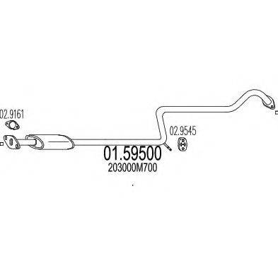 MTS 0159500 Середній глушник вихлопних газів