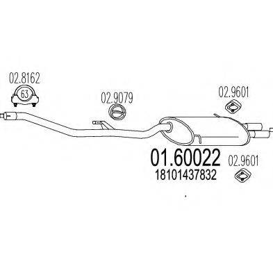 MTS 0160022 Глушник вихлопних газів кінцевий