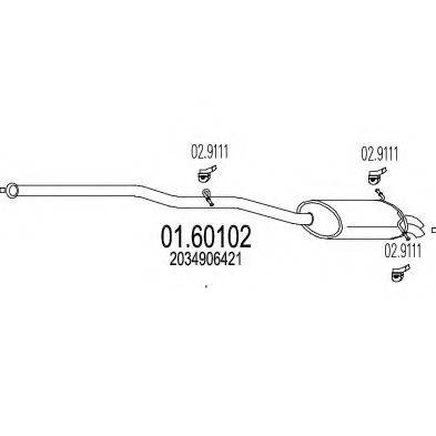 MTS 0160102 Глушник вихлопних газів кінцевий