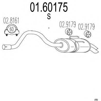 MTS 0160175 Глушник вихлопних газів кінцевий