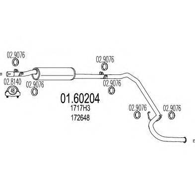 MTS 0160204 Глушник вихлопних газів кінцевий