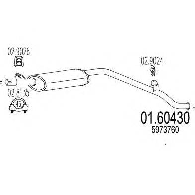 MTS 0160430 Глушник вихлопних газів кінцевий