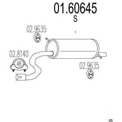 MTS 0160645 Глушник вихлопних газів кінцевий