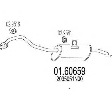 MTS 0160659 Глушник вихлопних газів кінцевий