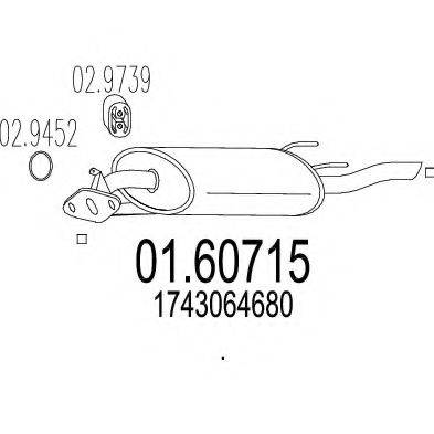 MTS 0160715 Глушник вихлопних газів кінцевий