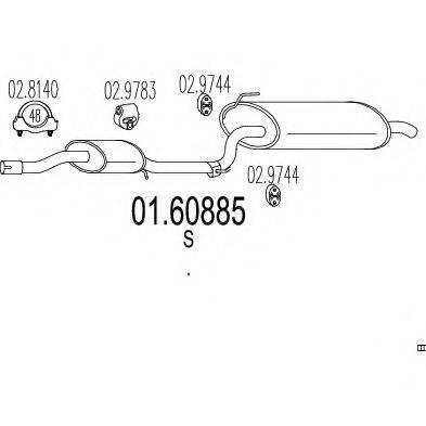 MTS 0160885 Глушник вихлопних газів кінцевий