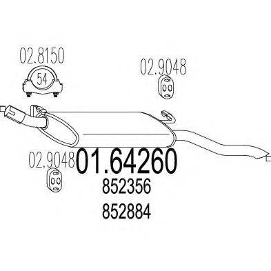 MTS 0164260 Глушник вихлопних газів кінцевий