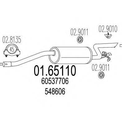 MTS 0165110 Глушник вихлопних газів кінцевий
