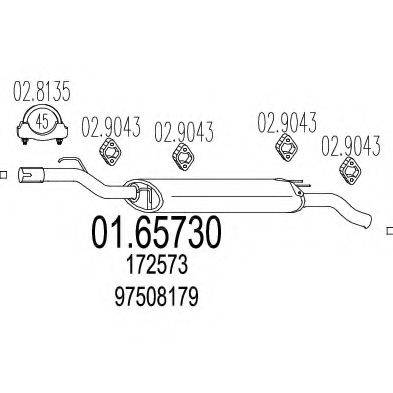 MTS 0165730 Глушник вихлопних газів кінцевий