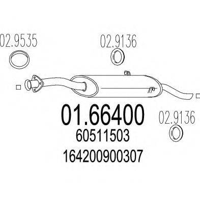 MTS 0166400 Глушник вихлопних газів кінцевий