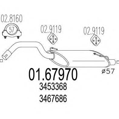 MTS 0167970 Глушник вихлопних газів кінцевий