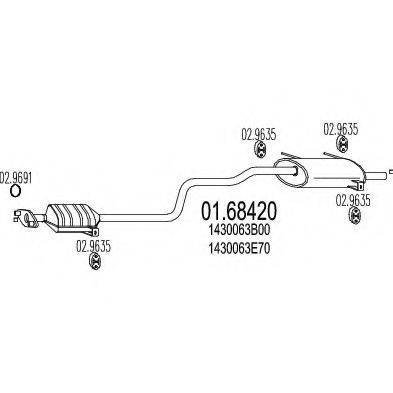 MTS 0168420 Глушник вихлопних газів кінцевий