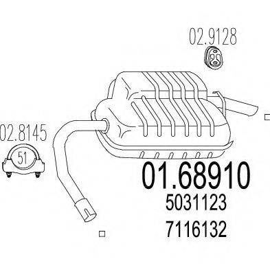 MTS 0168910 Глушник вихлопних газів кінцевий