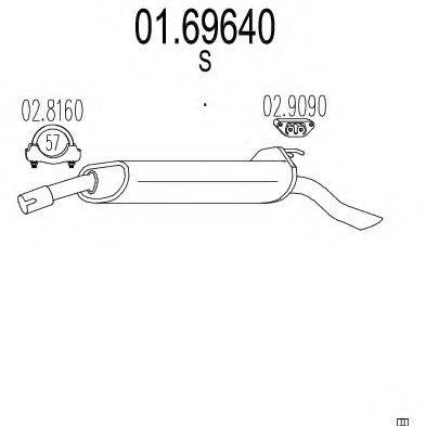 MTS 0169640 Глушник вихлопних газів кінцевий