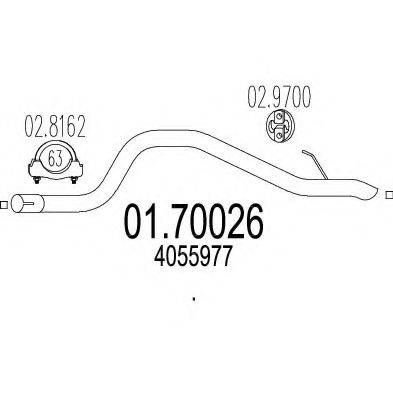 MTS 0170026 Труба вихлопного газу