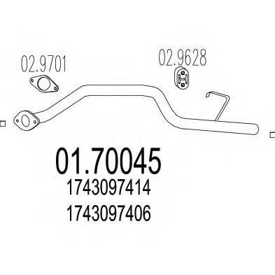 MTS 0170045 Труба вихлопного газу