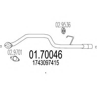 MTS 0170046 Труба вихлопного газу