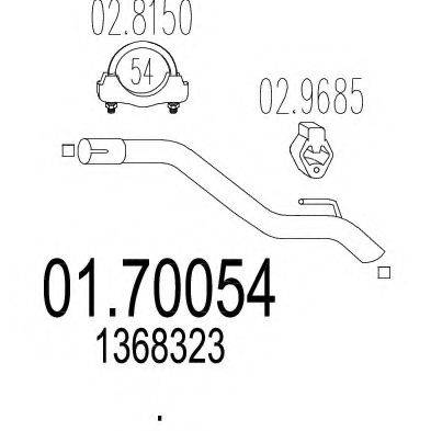 MTS 0170054 Труба вихлопного газу