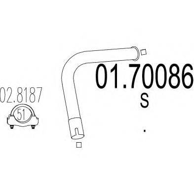 MTS 0170086 Труба вихлопного газу