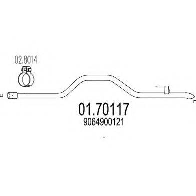 MTS 0170117 Труба вихлопного газу