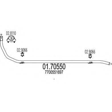 MTS 0170550 Труба вихлопного газу