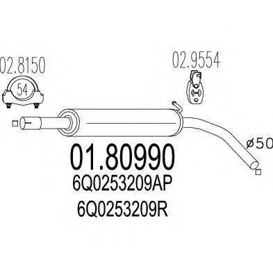 MTS 0180990 Середній глушник вихлопних газів