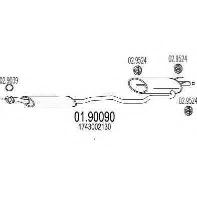 MTS 0190090 Глушник вихлопних газів кінцевий