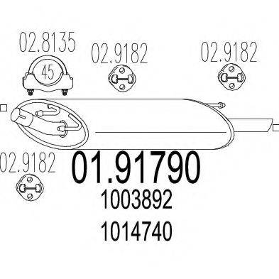 MTS 0191790 Глушник вихлопних газів кінцевий