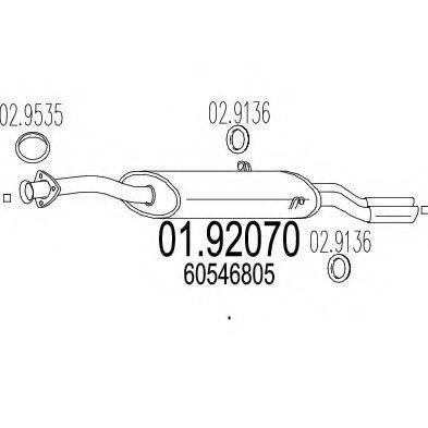 MTS 0192070 Глушник вихлопних газів кінцевий