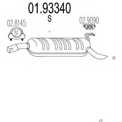 MTS 0193340 Глушник вихлопних газів кінцевий