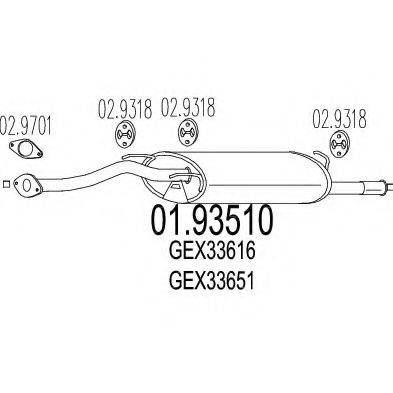 MTS 0193510 Глушник вихлопних газів кінцевий