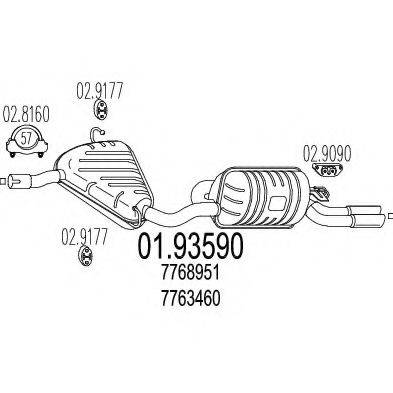 MTS 0193590 Глушник вихлопних газів кінцевий