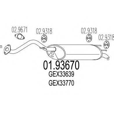 MTS 0193670 Глушник вихлопних газів кінцевий