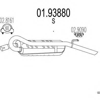 MTS 0193880 Глушник вихлопних газів кінцевий