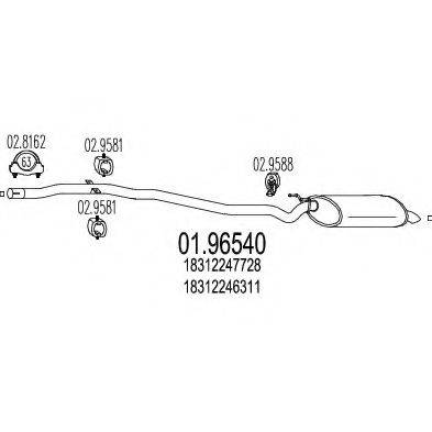 MTS 0196540 Глушник вихлопних газів кінцевий