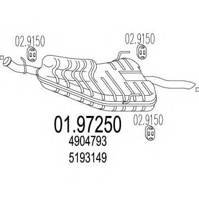 MTS 0197250 Глушник вихлопних газів кінцевий