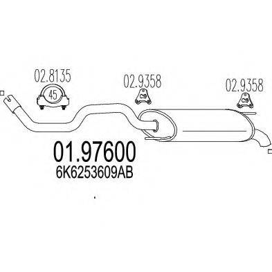 MTS 0197600 Глушник вихлопних газів кінцевий