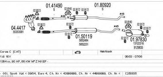 MTS C250835005021 Система випуску ОГ