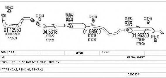 MTS C260154006053 Система випуску ОГ