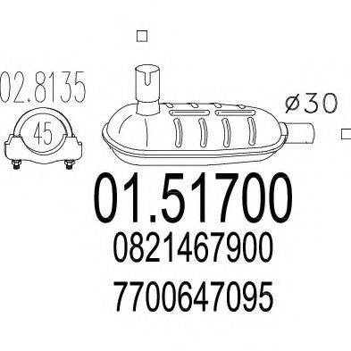 MTS 0151700 Середній глушник вихлопних газів